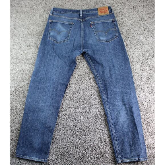 Levis 505 Jeans Mens 36X32 Blue Regular Fit Mid Rise Straight Leg Denim Pants - Picture 10 of 10